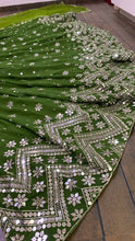 Leaf green and silver sequins Lehenga