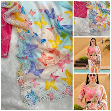 Sabyasachi Inspired digital print multi colour saree