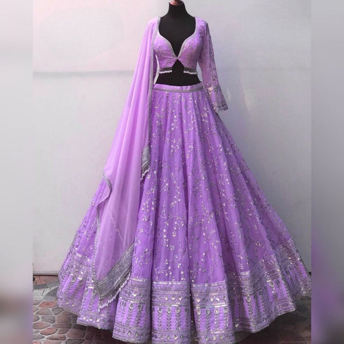 Serena - orchid purple sequinnned Lehenga