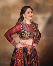 Readymade red and purple Lehenga inspired by Madhuri