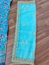 Aqua blue embroidered Lehenga