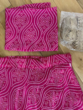 Flowy printed crepe silk pink bandhani Lehenga