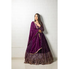 Partywear ombré effect magenta Lehenga