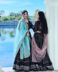 Velvet Lehenga - sisters who want to match