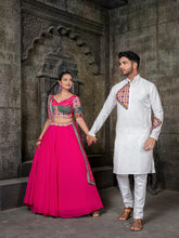 Plain and bandhani style Lehengas in pink