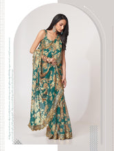 Florini collection - a shade of green floral saree