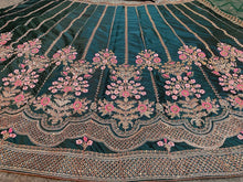 Pine green and florals Lehenga