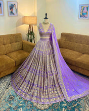 Stunning orchid purple and gold sequins Lehenga