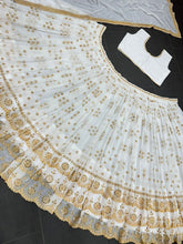 White and gold mirror look Lehenga