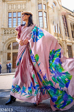 Ready for Ascot? Printed soft satin crepe sarees