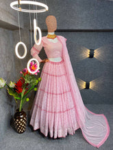 Baby pink needle work Lehenga