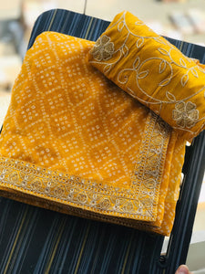 Bandhani sarees - soft georgette printed