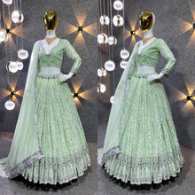 Serena - mint green sequinnned Lehenga