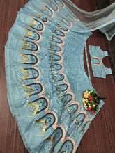 Bollywood inspired sky blue chine sequins Lehenga