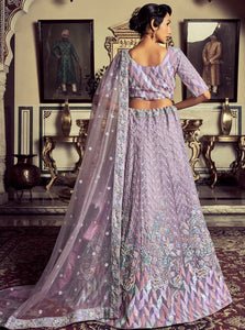 Oreya collection - Lavender rainbow sequins Lehenga