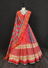 Colourful Bandhani printed silk Lehenga