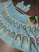 Bollywood inspired sky blue chine sequins Lehenga