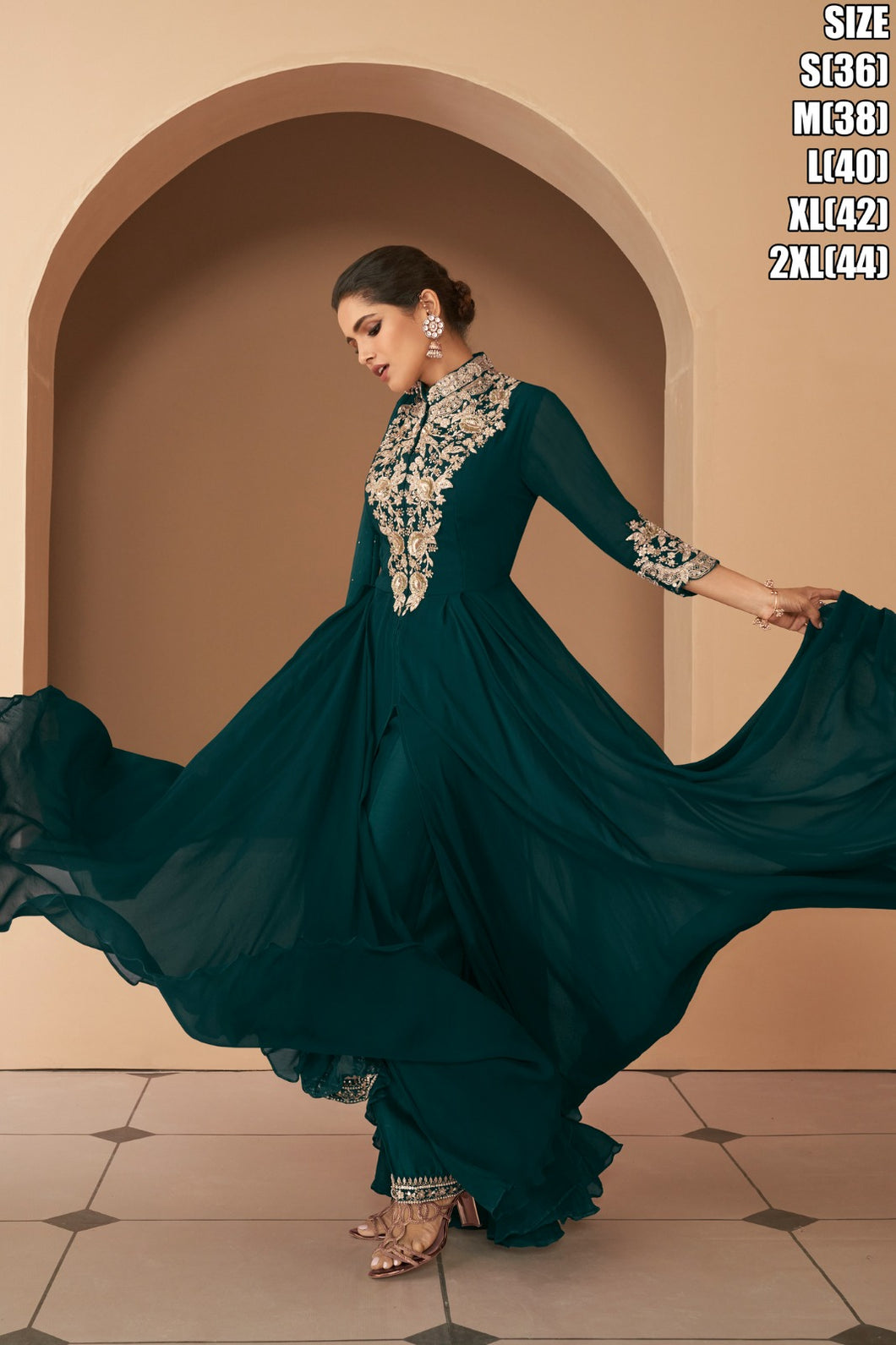Janisha - emerald green anarkali
