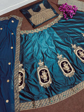 Japan sateen midnight blue Lehenga