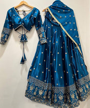 Royal Blue silk Lehenga