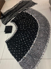 Black Lehenga with silver sequins