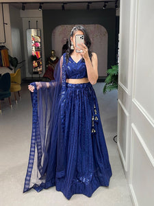 Blue sparkle Lehenga (stitched skirt)