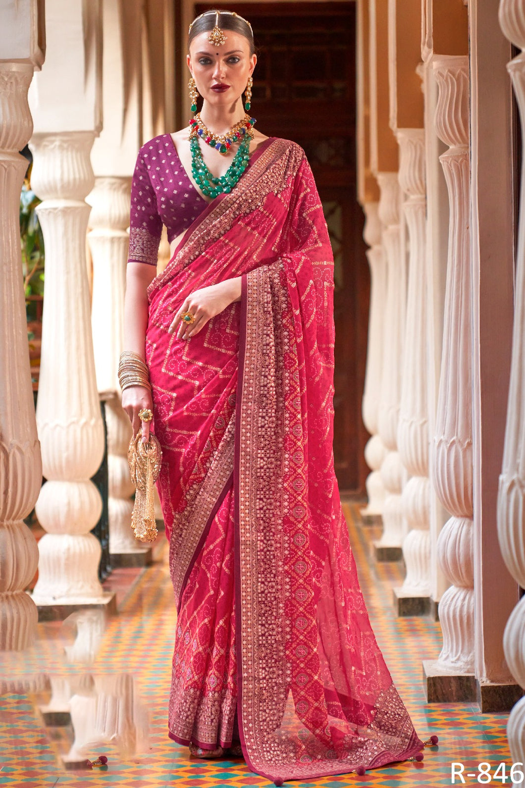 Classic saree - georgette bandhani saree