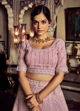 Oreya collection - Soft pink diamonte Lehenga