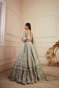 Sage green sequins Lehenga