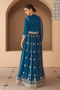 Janisha readymade - gorgeous blue anarkali trouser style