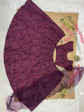 Plum silk sequins Lehenga