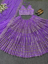 Stunning orchid purple and gold sequins Lehenga