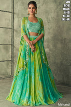 Mehendi night - shaded green Lehenga with koti