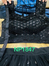 Black partywear sequinned Lehenga - simple and elegant