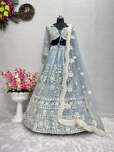 Icy blue chine sequins Lehenga