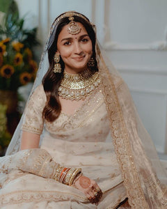 New Alia Bhatt inspired saree - white and gold