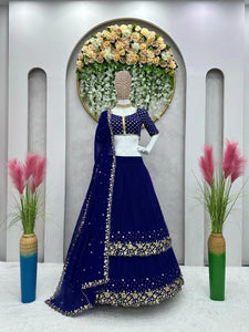 Two layer blue Lehenga - stunning flow!