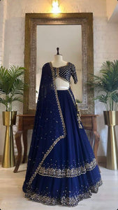 Two layer blue Lehenga - stunning flow!