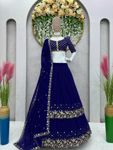 Two layer blue Lehenga - stunning flow!