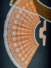 Orange Malabari silk Lehenga