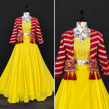 Yellow Lehenga with embroidered jacket - readymade