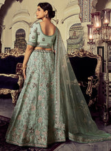 Oreya collection - Pista green bronze sequinned Lehenga