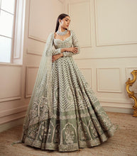 Sage green sequins Lehenga