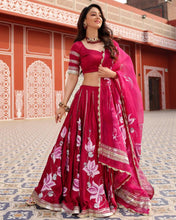 Rouge floral wedding Lehenga