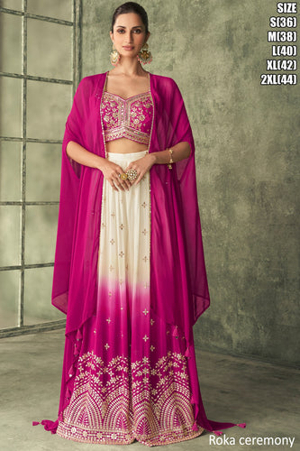 Roka ceremony - indo western style palazzo with koti