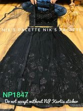 Black partywear sequinned Lehenga - simple and elegant