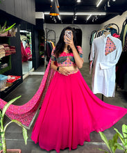 Plain and bandhani style Lehengas in pink