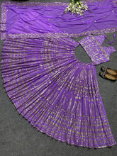 Stunning orchid purple and gold sequins Lehenga