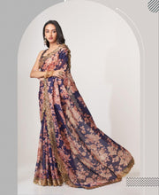 Florini collection - purple floral saree