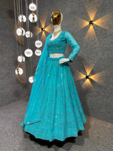 Clear ocean blue Lehenga